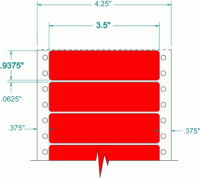 3-1/2" x 15/16"-FLUORESCENT ADDRESS(RED)
