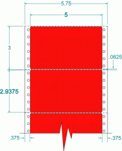 5" x 2-15/16"-FLUORESCENT ADDRESS(RED)