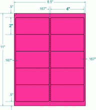 4" x 2"-FLUORESCENT MAILING(PINK)